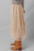 Flowy Solid Embroidered Mesh Overlay Long Skirt