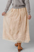 Flowy Solid Embroidered Mesh Overlay Long Skirt