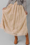 Flowy Solid Embroidered Mesh Overlay Long Skirt