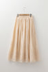Flowy Solid Embroidered Mesh Overlay Long Skirt