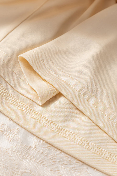 Flowy Solid Embroidered Mesh Overlay Long Skirt