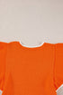 Flutter Sleeve Contrast Trim Knit Sweater Top