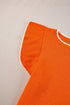 Flutter Sleeve Contrast Trim Knit Sweater Top