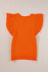 Flutter Sleeve Contrast Trim Knit Sweater Top
