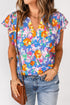 Flutter Sleeve Floral Print Blouse