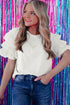 Flutter Sleeve Round Neck Relaxed Fit Woven Top
