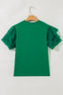 Flutter Sleeve Round Neck Relaxed Fit Woven Top