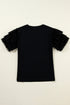 Flutter Sleeve Round Neck Relaxed Fit Woven Top