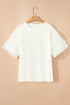 Flutter Sleeve Round Neck Relaxed Fit Woven Top