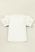 Flutter Sleeve Round Neck Relaxed Fit Woven Top