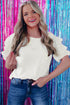 Flutter Sleeve Round Neck Relaxed Fit Woven Top