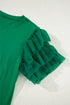 Flutter Sleeve Round Neck Relaxed Fit Woven Top