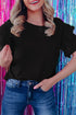 Flutter Sleeve Round Neck Relaxed Fit Woven Top