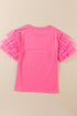 Flutter Sleeve Round Neck Relaxed Fit Woven Top