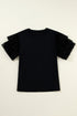 Flutter Sleeve Round Neck Relaxed Fit Woven Top