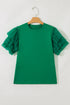 Flutter Sleeve Round Neck Relaxed Fit Woven Top