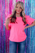 Flutter Sleeve Round Neck Relaxed Fit Woven Top