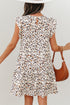 Flutter Sleeve Tiered Hem Animal Print Keyhole Back Mini Dress