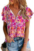 Flutter Sleeves Floral Print Top