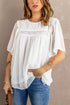Flutter Sleeves Sheer Textured Babydoll Top