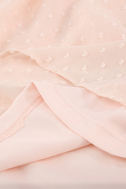 Flutter Sleeves Sheer Textured Babydoll Top