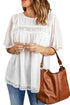 Flutter Sleeves Sheer Textured Babydoll Top