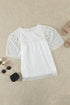 Flutter Sleeves Sheer Textured Babydoll Top