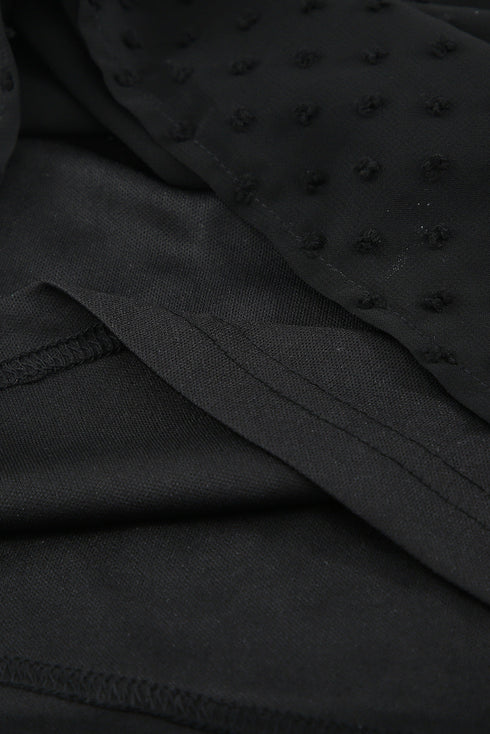 Flutter Sleeves Sheer Textured Babydoll Top