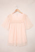 Flutter Sleeves Sheer Textured Babydoll Top