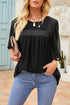 Flutter Sleeves Sheer Textured Babydoll Top