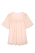 Flutter Sleeves Sheer Textured Babydoll Top