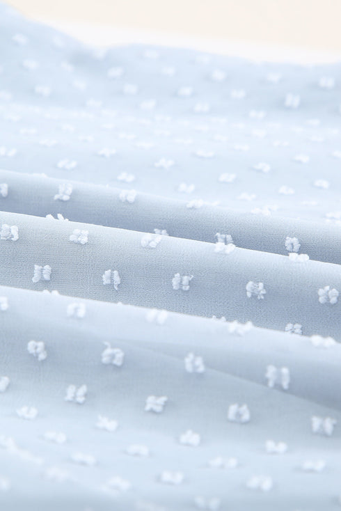 Flutter Sleeves Sheer Textured Babydoll Top