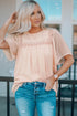 Flutter Sleeves Sheer Textured Babydoll Top
