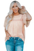 Flutter Sleeves Sheer Textured Babydoll Top