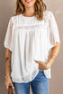 Flutter Sleeves Sheer Textured Babydoll Top