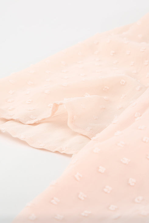 Flutter Sleeves Sheer Textured Babydoll Top