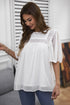 Flutter Sleeves Sheer Textured Babydoll Top