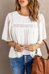 Flutter Sleeves Sheer Textured Babydoll Top