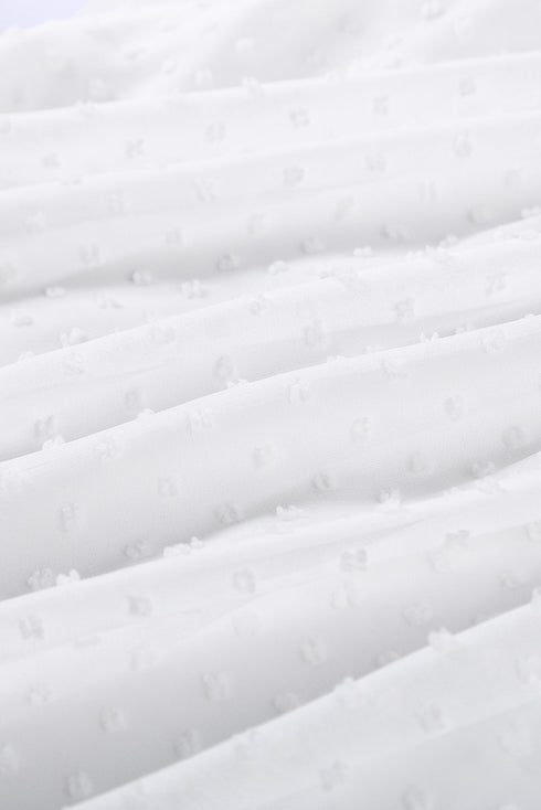 Flutter Sleeves Sheer Textured Babydoll Top