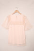 Flutter Sleeves Sheer Textured Babydoll Top