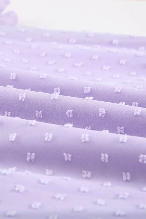 Flutter Sleeves Sheer Textured Babydoll Top