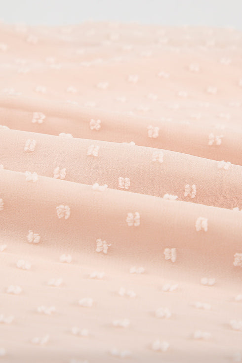 Flutter Sleeves Sheer Textured Babydoll Top