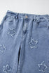 Foiled Star Patchwork Western Wide Leg Loose Jeans