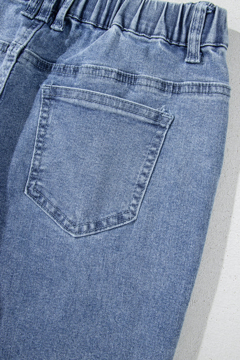 Foiled Star Patchwork Western Wide Leg Loose Jeans
