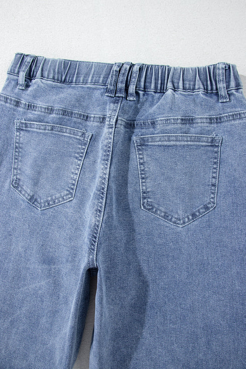 Foiled Star Patchwork Western Wide Leg Loose Jeans