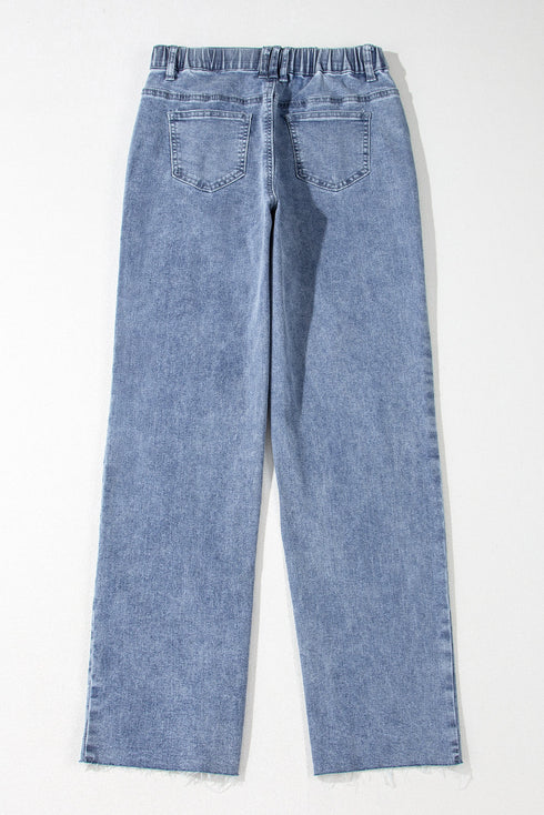 Foiled Star Patchwork Western Wide Leg Loose Jeans