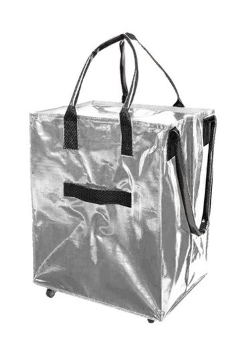 Foldable Woven Rolling Grocery Utility Shopping Tote Bag