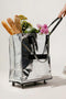 Foldable Woven Rolling Grocery Utility Shopping Tote Bag