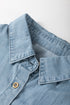 Folded Short Sleeve Patched Pocket Solid Denim Shirt