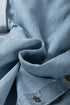 Folded Short Sleeve Patched Pocket Solid Denim Shirt